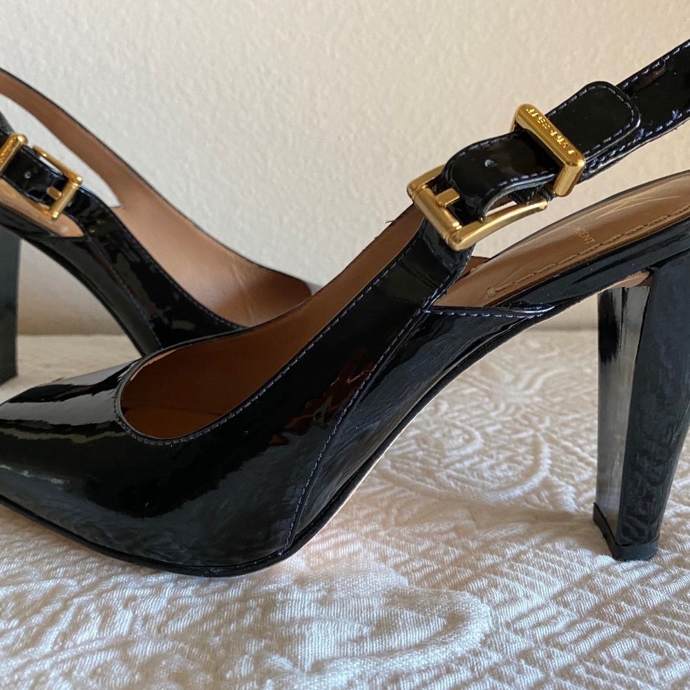 Navy Blue Patent Leather Heels